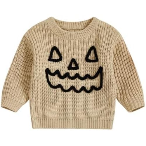 Halloween Clothes Sweater Toddler Baby Boy Girl Pumpkin Face Sweater Warm Pullover Sweatshirt Knitwear Fall Winter Clothes