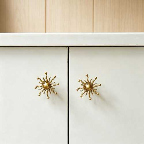 Brass Sun Cabinet Knob | Boho Drawer Pull | Bohemian Furniture Handle | Celestial Home Decor