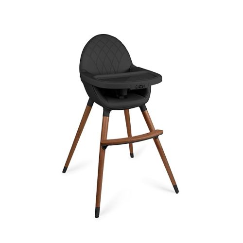 Convertible High Chair for Babies, Toddlers, Kids & Children - Wooden Highchair with Adjustable Height & Dishwasher Safe Tray - Wood Feeding & Dining Chair - Converts to Booster Seat (Black)