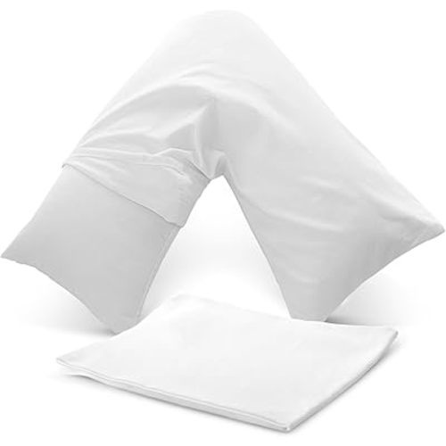 Cheer Collection Down Alternative V Pillowcase – Soft V-Shaped Pillow Cover, Removable & Machine Washable, Replacement Case for Support Pillows