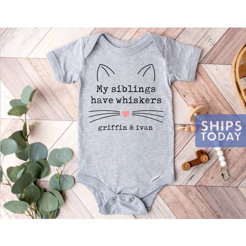 My Siblings Have Whiskers Onesie® - Personalized Cat Baby Onesie