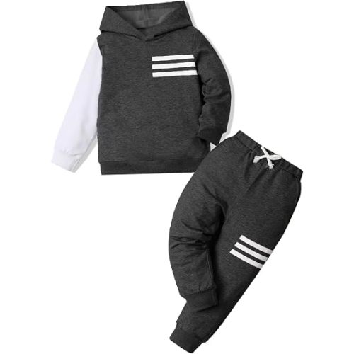 Toddler Boy Clothes Long Sleeve Hoodie Sweatsuits Tops and Pants 2Pcs Boys Fall Winter Outfits Set