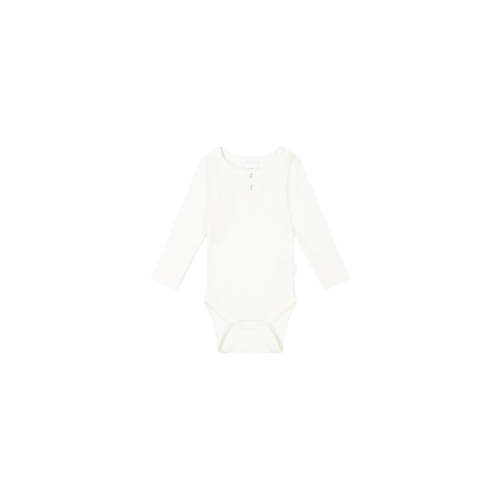 Organic Cotton Fine Rib Long Sleeve Bodysuit - Milk – Jamie Kay USA