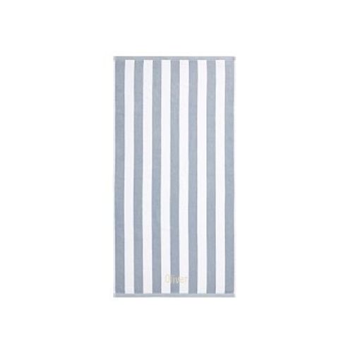 Rugby Stripe Bath Towel, Bath Towel, Chambray Blue