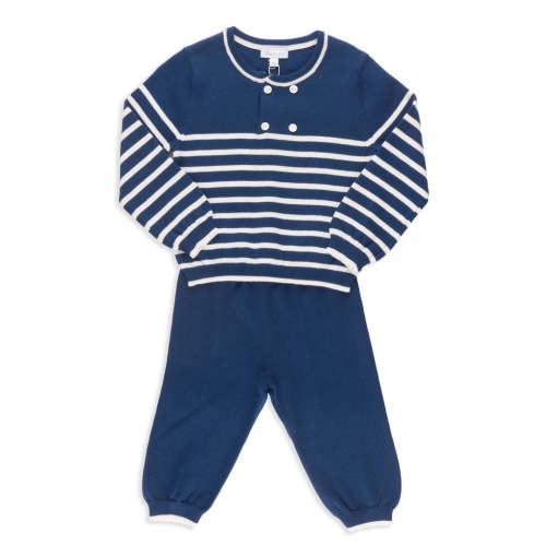 Lucerne Sweater + Jogger Set in Newport Navy & Ivory