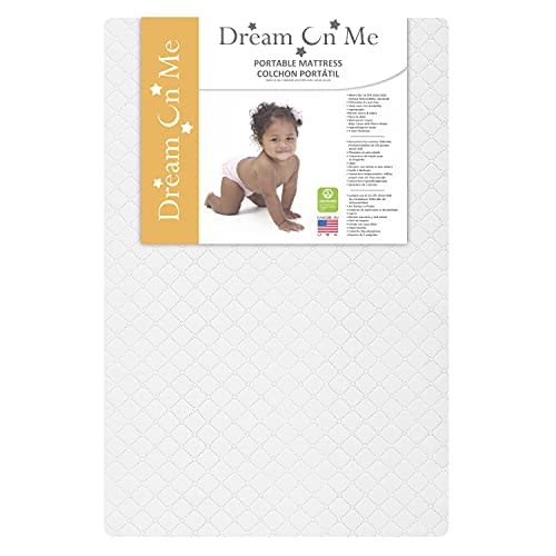 Dream On Me Sunset 3” Extra Firm Mini Crib Mattress | Waterproof I Green Guard Gold Certified