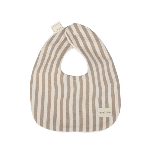 Beige Stripes Bib · Minicoton