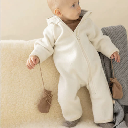 Baby & Kids Boiled Merino Wool Zip Overall - Natural – MamaOwl
