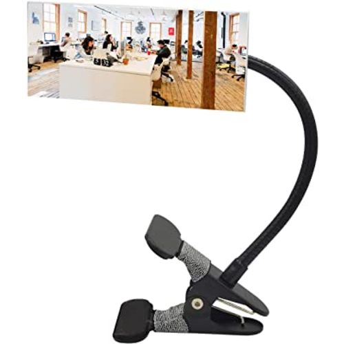 Ampper Clip On Security Mirror, Convex Cubicle Mirror for Personal Safety and Security Desk Rear View Monitors or Anywhere (6.69" x 2.95", Rectangle)