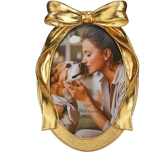 4x6 Oval Gloss Metallic Gold Vintage Picture Frames