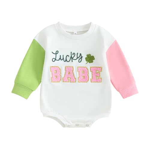 Socutebabe Baby Girl Boy Valentines Day Outfit Cute Heart Sweatshirts Bubble Romper Onesie Valentines Day Toddler Clothes