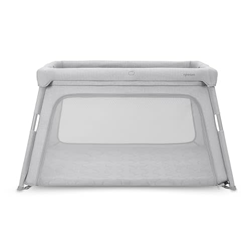 Newton Baby Deluxe Travel Crib & Play Yard | Breathable, Washable Mattress, Foldable Playpen for Toddlers, Travel Bag, Grey