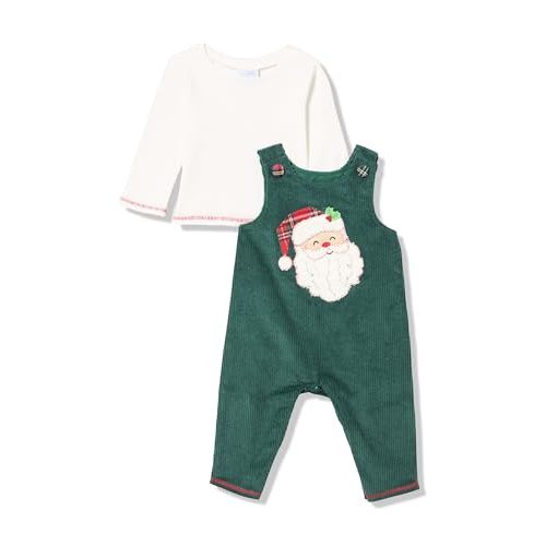 Mud Pie Baby Boys' Mud Pie Kids Christmas Santa Green Cord Longall Set