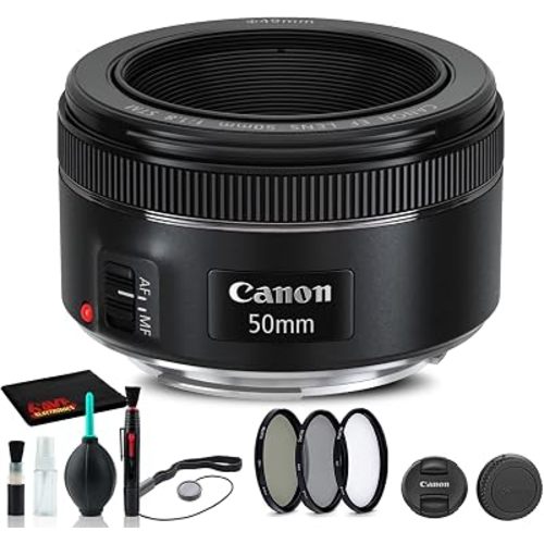 Canon EF 50mm f/1.8 STM Lens Accessory (0570C002) Bundle