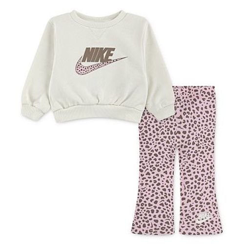Baby & Toddler Girls Nike Wild Warmth Sweatshirt & All-Over Print Flared Legging 2-Piece Set
