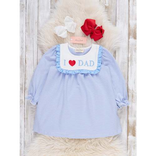 Little Love for Dad Embroidered Ruffle Dress