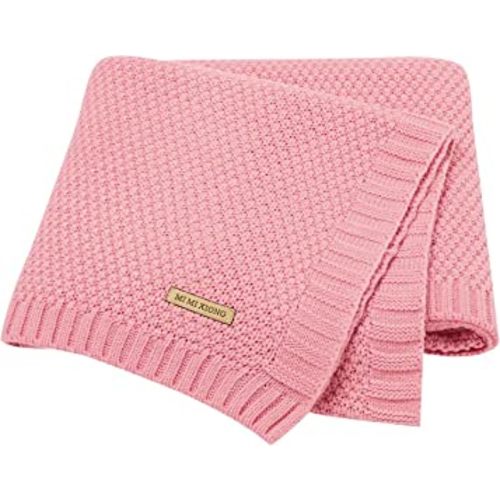 mimixiong Baby Blanket Knit Toddler Blankets for Boys and Girls Pink 40x30 Inch