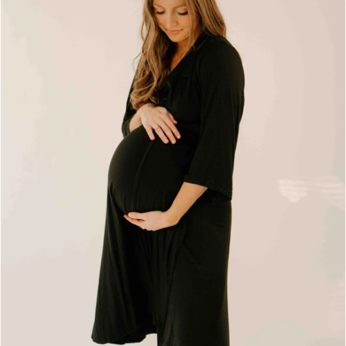 Lila Labor & Postpartum Gown in Black