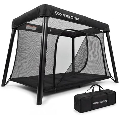 Mommy&Me Travel Crib for Baby and Toddler, Black