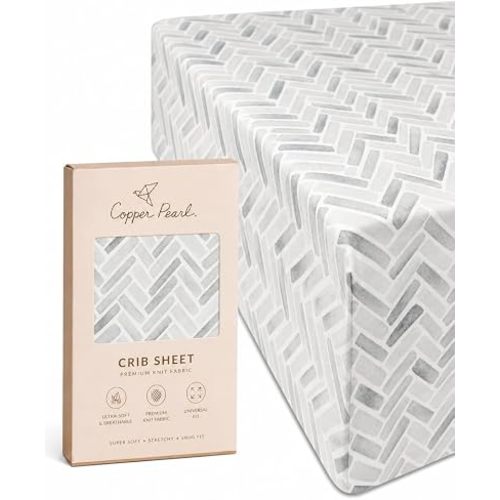 Copper Pearl Premium Knit Baby Crib Sheets for Boys and Girls Breathable and Soft, Fitted Crib Sheets for Standard Baby Mattresses, Alta