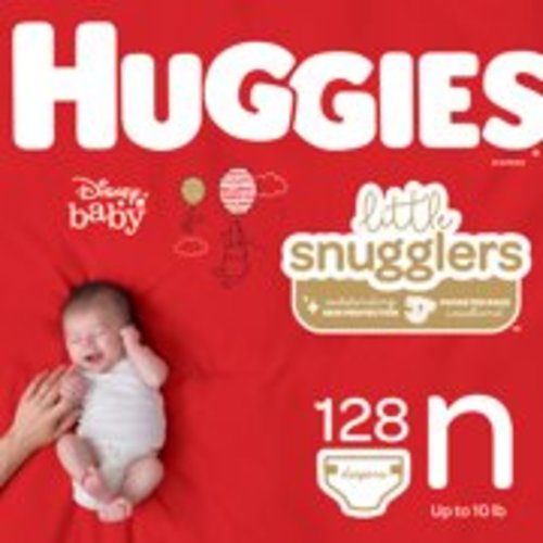 HUGGIES Little Snugglers Diapers, Size Newborn, 128 Count