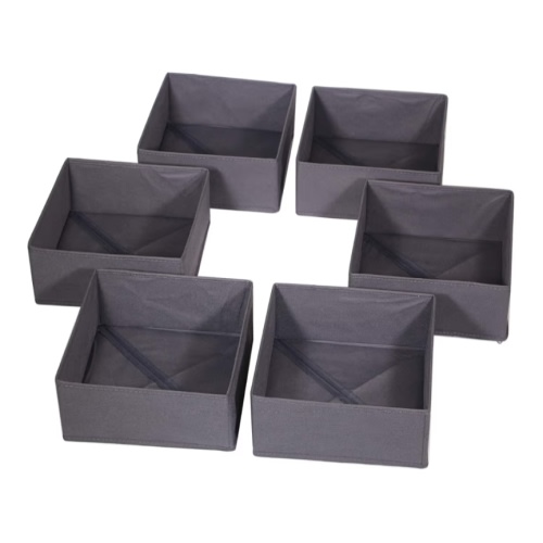 Amazon.com: DIOMMELL 6 Pack Foldable Cloth Storage Box Closet Dresser Drawer Organizer Divider Fabric Baskets Bins Containers for Clothes Underwear Bras Socks Lingerie Clothing, Dark Grey 600 : Home & Kitchen