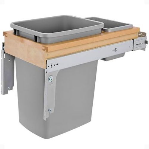 Rev-A-Shelf Pullout Top Mount Trash Can w/ Soft-close, 35 qt., 4WCTM-12BBSCDM1