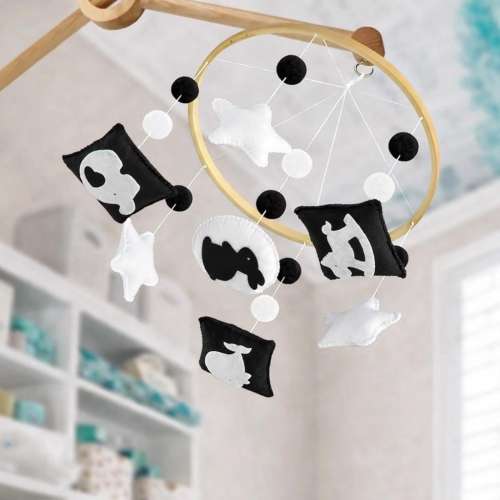 Black White Baby Mobile | Animal Nursery Crib Mobile | Newborn Shower Gift