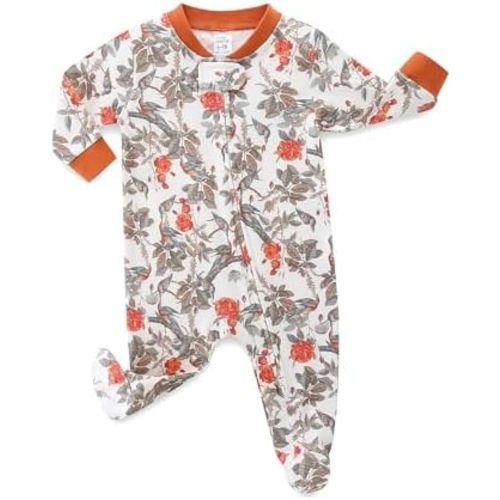 Neutral Baby Clothes Boy Girl Footed Cotton Long Sleeve Double Zipper Onesie