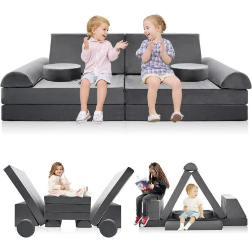 Isabelle & Max™ 10Pcs Play Sofa Set For Kids, Modular Sofa Fold Out Couch Playhouse Play Set For Toddlers & Reviews | Wayfair