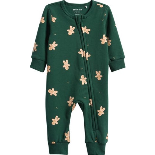 Gingerbread Man Stretch Organic Cotton One-Piece Romper, 9M