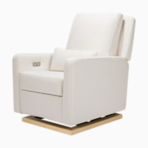 babyletto Sigi Electronic Recliner and Glider - Performance Cream Eco Weave/Light Base