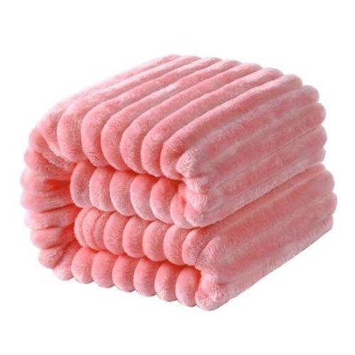 Flannel Fuzzy Toddler Blanket, Fluffy Warm and Lightweight Baby Plush Blanket, 30x40 Inches, Pink - NTBAY