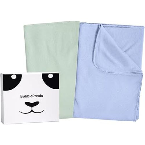 Rayon Made from Bamboo Baby Swaddle Blanket,2 Pack Soft & Breathable Receiving Blankets for Infant Newborn, Swaddle Wrap for Babies Girl and Boy, 47 x 47 Inch, (Slate & Sage)