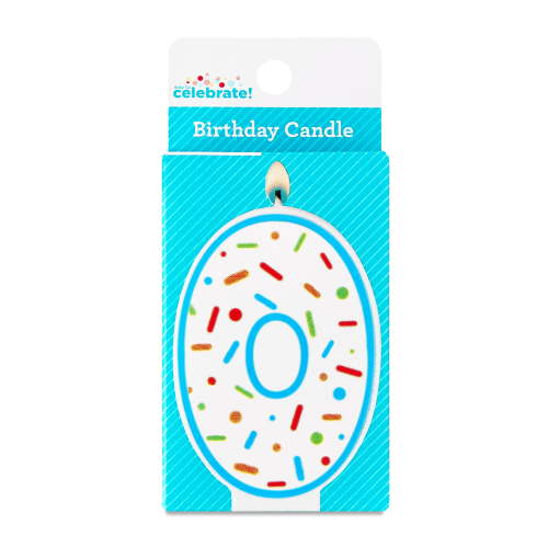 Multicolor Confetti Number 0 Birthday Candle, by Way To Celebrate