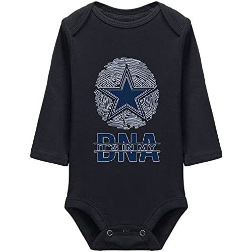 Cowboys It's in My DNA Super Cute Boys and Girls Universal Long Sleeve Bodysuits