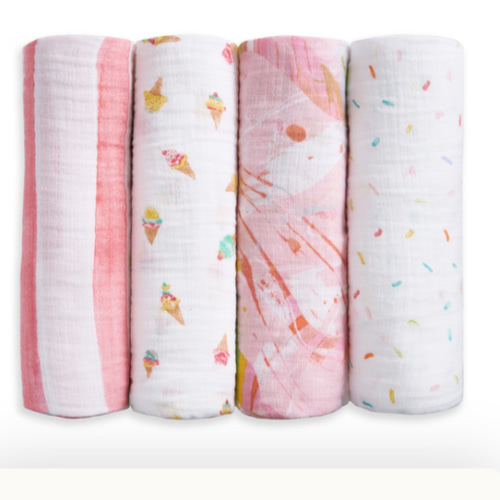 aden + anais  Icecream Dreams Cotton Muslin Swaddle 4 pack