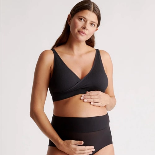 Seamless Crossover Nursing & Lounge Bra (2-pack) in Black