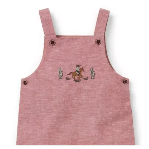 Baby Antique Brick Red Baby Cowboy Linen-Cotton Overall by Janie and Jack