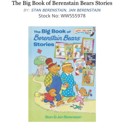 The Big Book of Berenstain Bears Stories: Stan Berenstain, Jan Berenstain: 9780399555978 - Christianbook.com