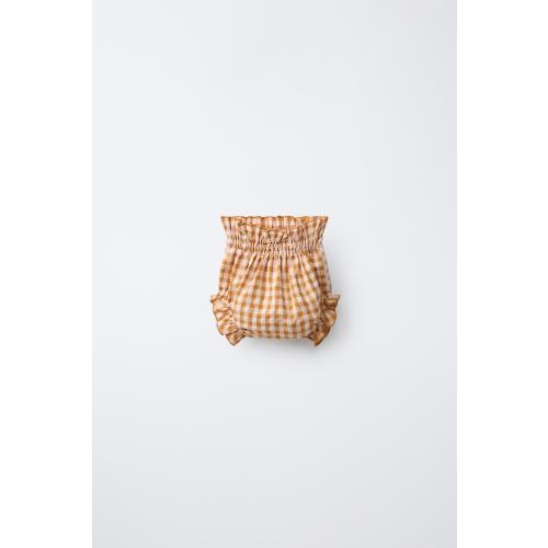 Size: 6-12mo - GINGHAM PRINT BRIEFS - Mustard | ZARA United States