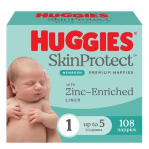 Huggies Skin Protect Newborn Nappies Size 1 | 108 Pack