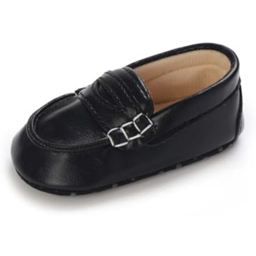 LONSOEN Baby Toddler Boys Girls Loafers Newborn Leather Moccasins Infant First Walking Dress Shoes