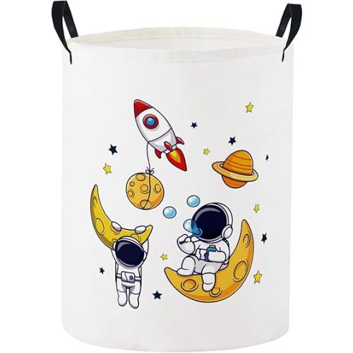 Baby Laundry Basket Baby Nursery Hamper Kids Laundry Basket Toy Storage Bin for Boys Room Decor Gift Baskets for Bedroom Bathroom(Astronaut)