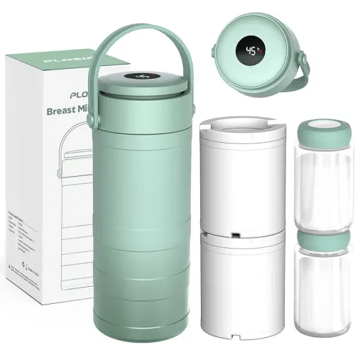 Portable Breast Milk Cooler, 24H 360° Cooling, Digital Temp Display, 22oz Capacity with 2 BPA-Free Bottles, CPC Certified for Outdoor Travel & Commute