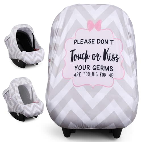 Metplus 2-in-1 Baby Car Seat Cover, Multi Use Cover for Baby Car Seat Canopy with Privacy Sun Shade, Protect Your Baby's Safety Seat with Style, Infant Carrier Covers for Boys & Girls