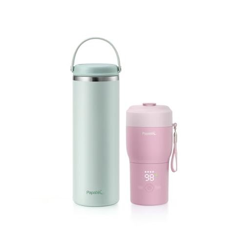 Papablic Innovative 360° CapsuleChill Breastmilk Cooler Bundle with Bottle Warmer Pro for Travel – Fast Heating, Built-in Sterilizer