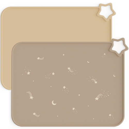 SUMMIT Silicone Placemats for Baby & Kid, Stain-Proof Non-Slip Toddler Food Mats Eating Table Mat with 2 Packs
