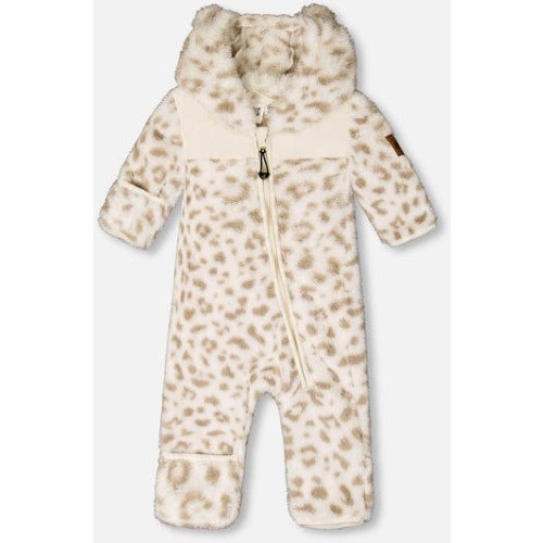Mid-Season Plush One Piece Outerwear Leopard, 3M