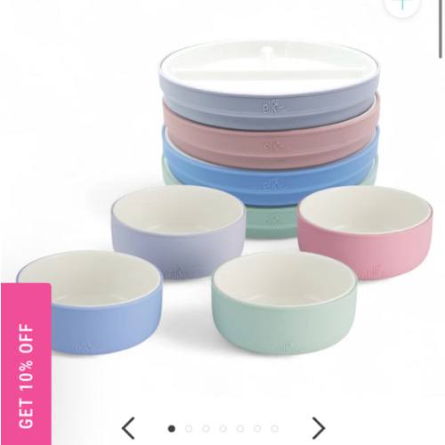 Kids Porcelain Mealtime Bundle | Normal Sleeves | 6.7" Plates + Bowls | 8 Pcs | Blush/Lilac/Sage/Misty Blue